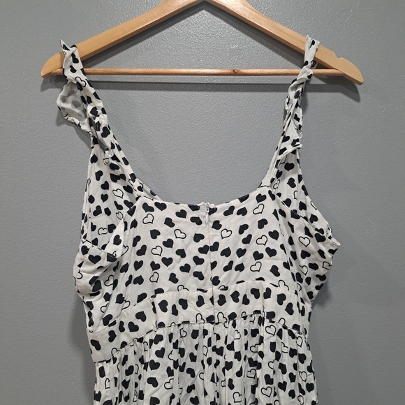 Topshop Sz‎ 6 Heartstring Tie Knot Cut Out Ruffle Maxi Dres Heart Print - Picture 5 of 5